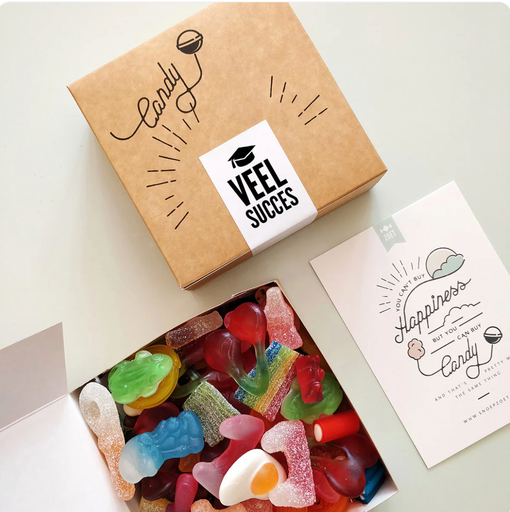 Snoepdoos "Veel Succes (student)"